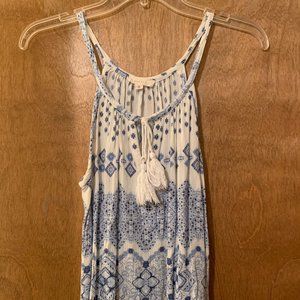 ILLA ILLA Women's Flowy Floral Tassel Tie Enclosure Tank Top Size Medium
